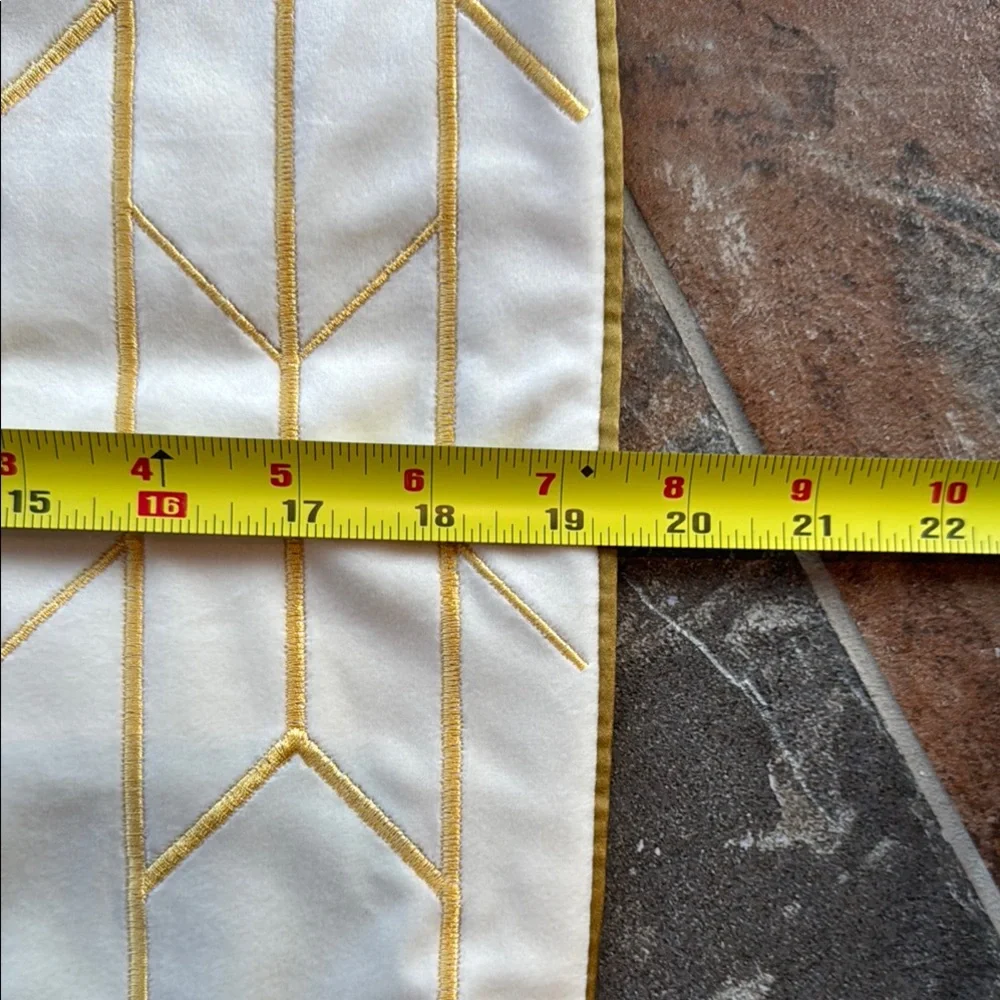 Gold and Cream Geometric Pillow Covers